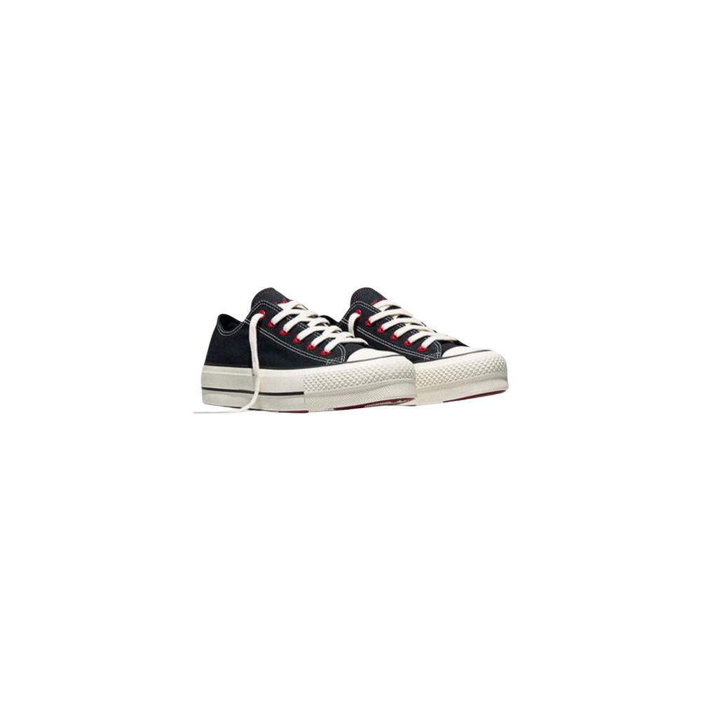 Converse Black Fabric Platform Sneakers