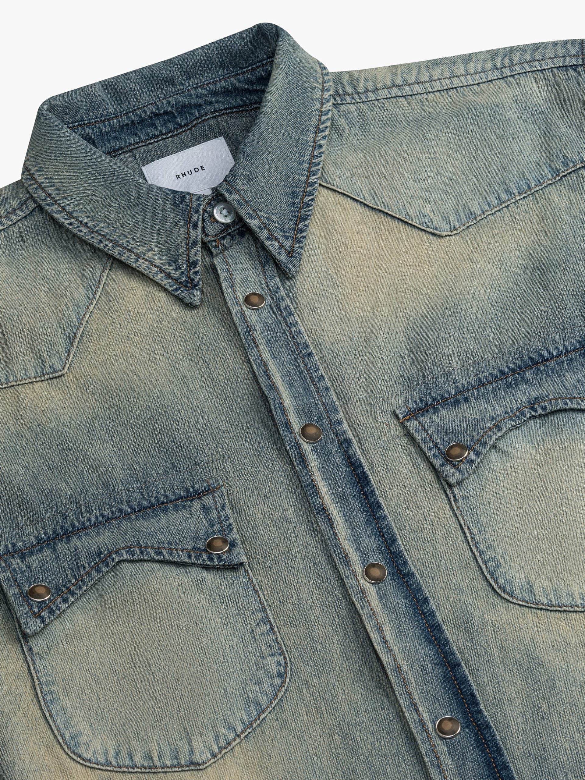 Rhude Blue Denim Shirt