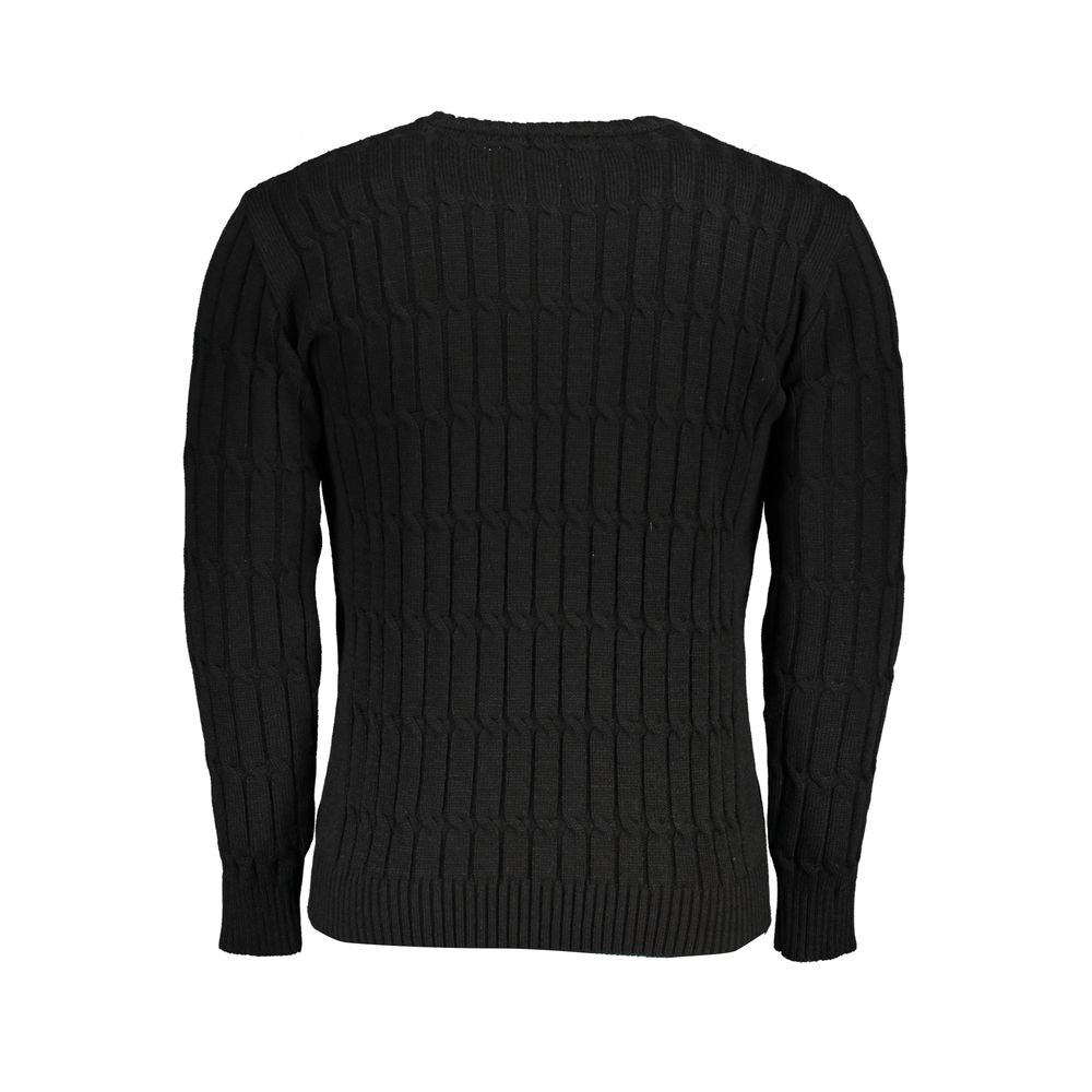 U.S. Grand Black Acrylic Men Sweater