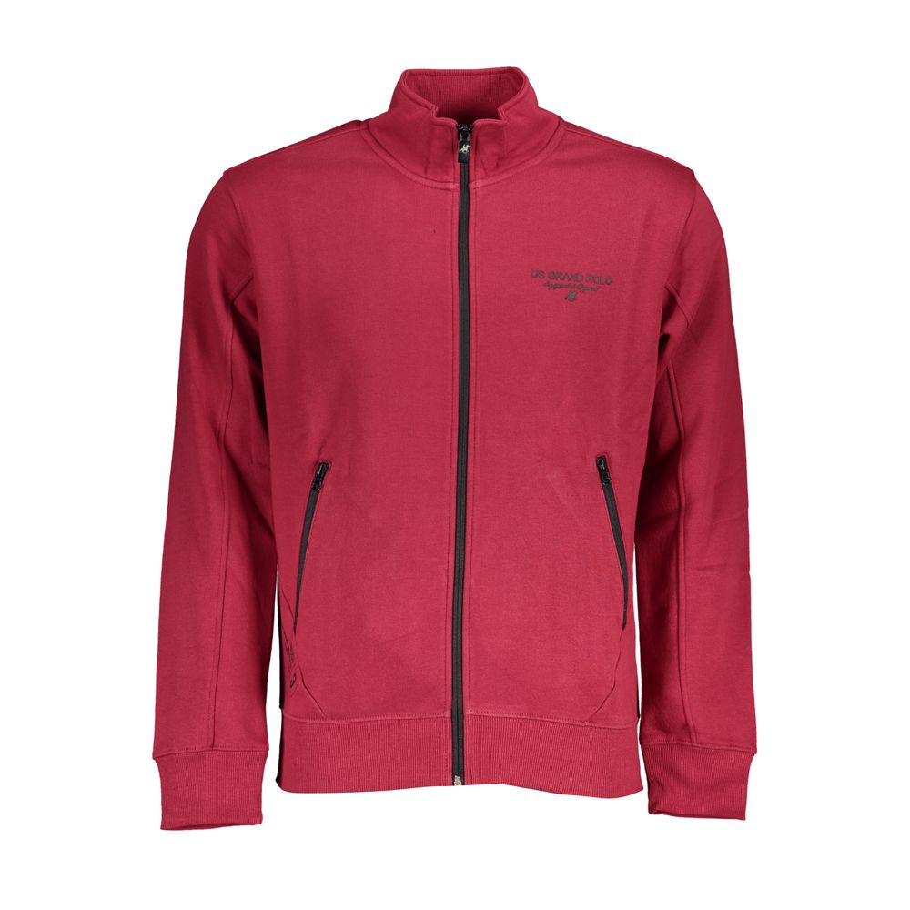 U.S. Grand Red Cotton Men Sweatshirt