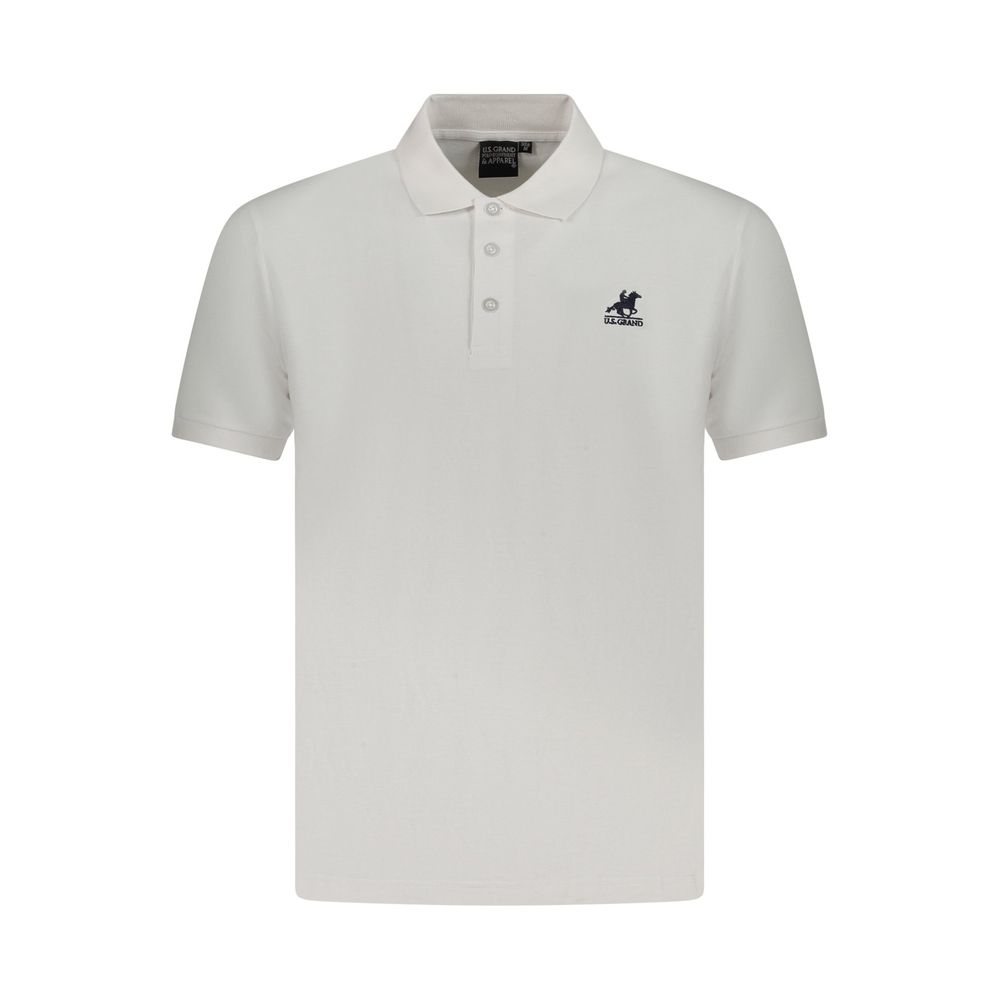 U.S. Grand White Cotton Men Polo Shirt