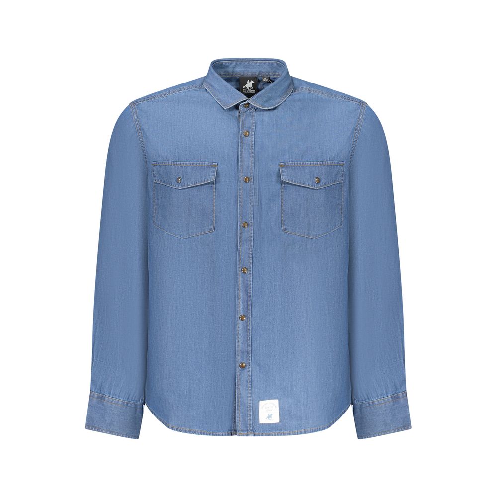 U.S. Grand Blue Cotton Men Shirt