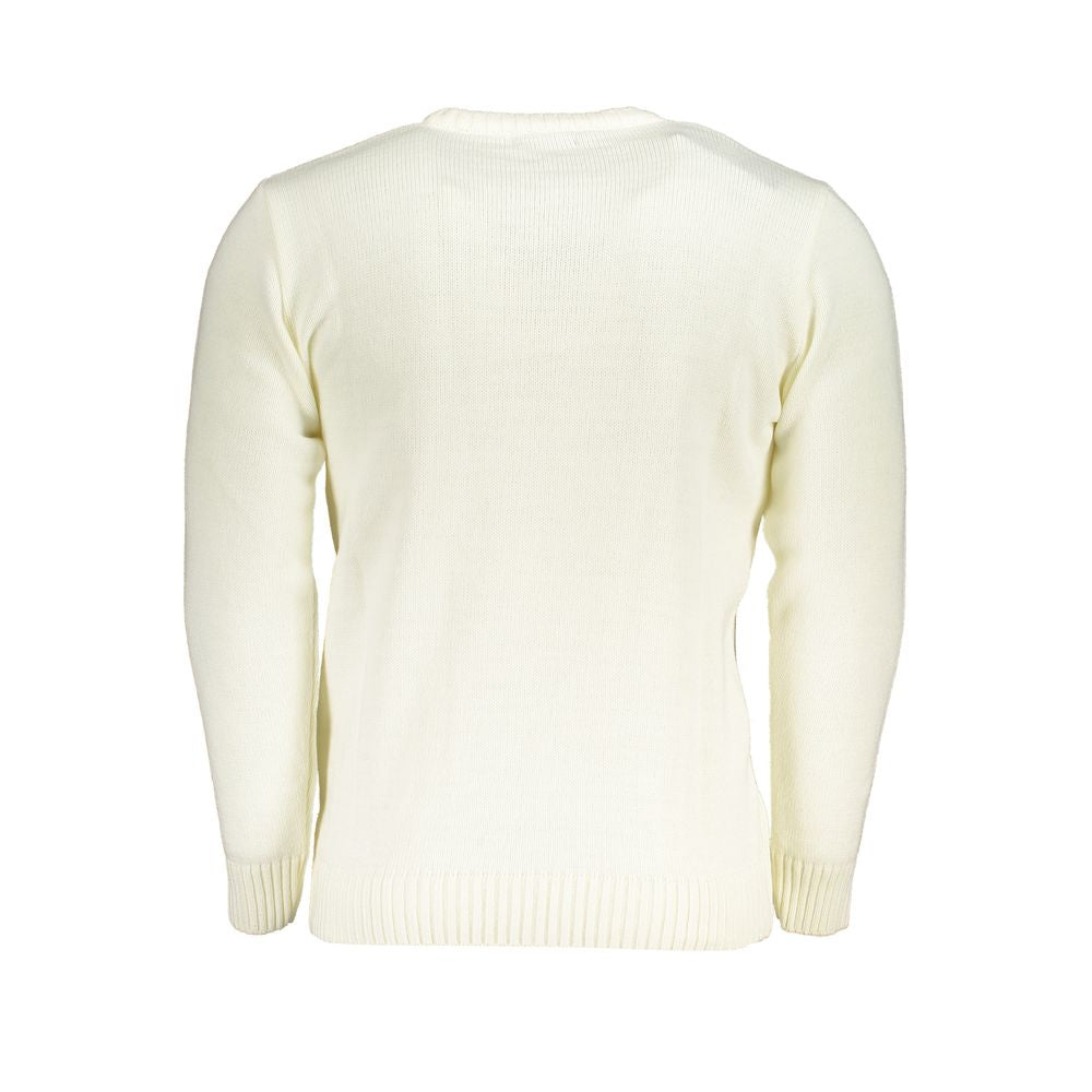 U.S. Grand White Acrylic Men Sweater