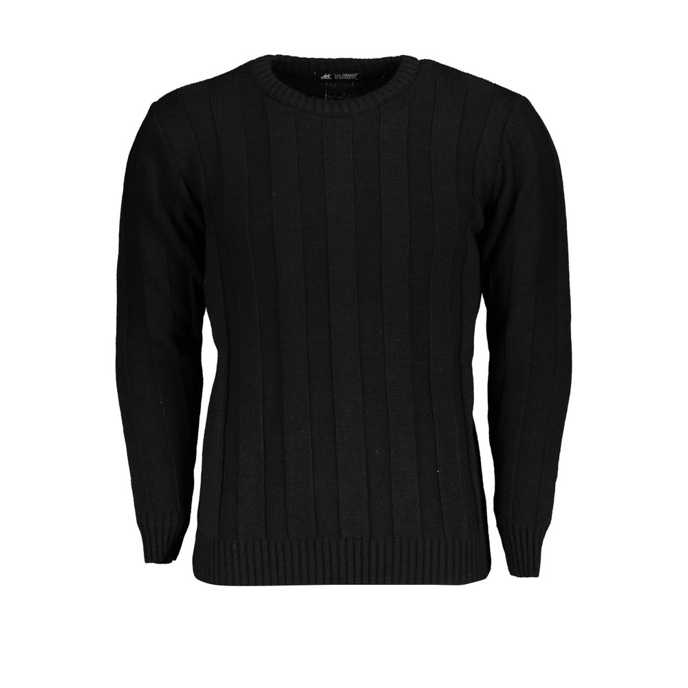 U.S. Grand Black Acrylic Men's Sweater