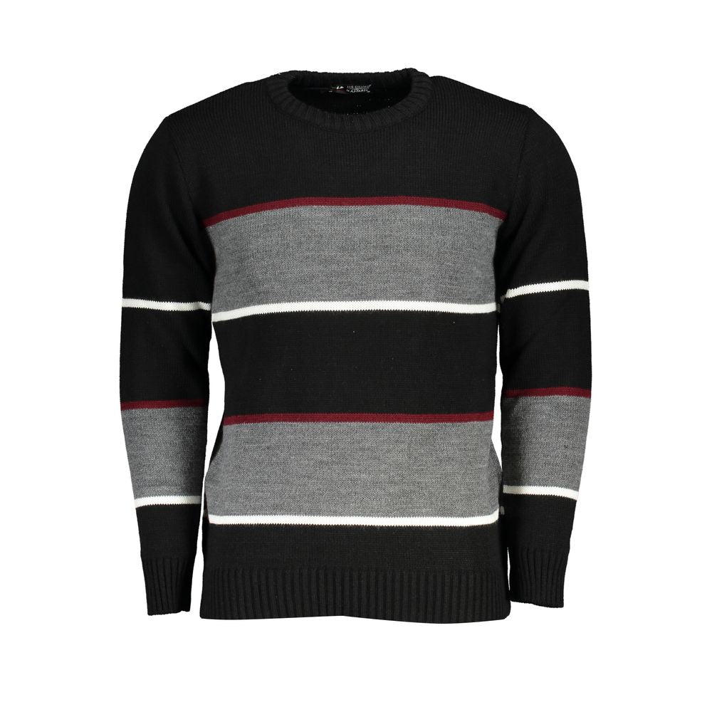 U.S. Grand Black Acrylic Mens Sweater