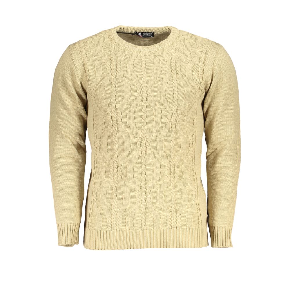 U.S. Grand Beige Acrylic Men Sweater