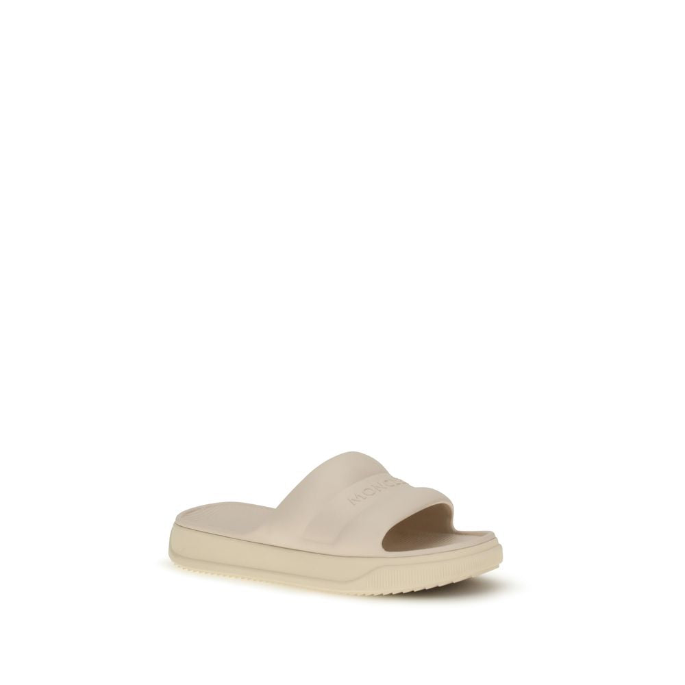 Moncler Beige Rubber Slippers