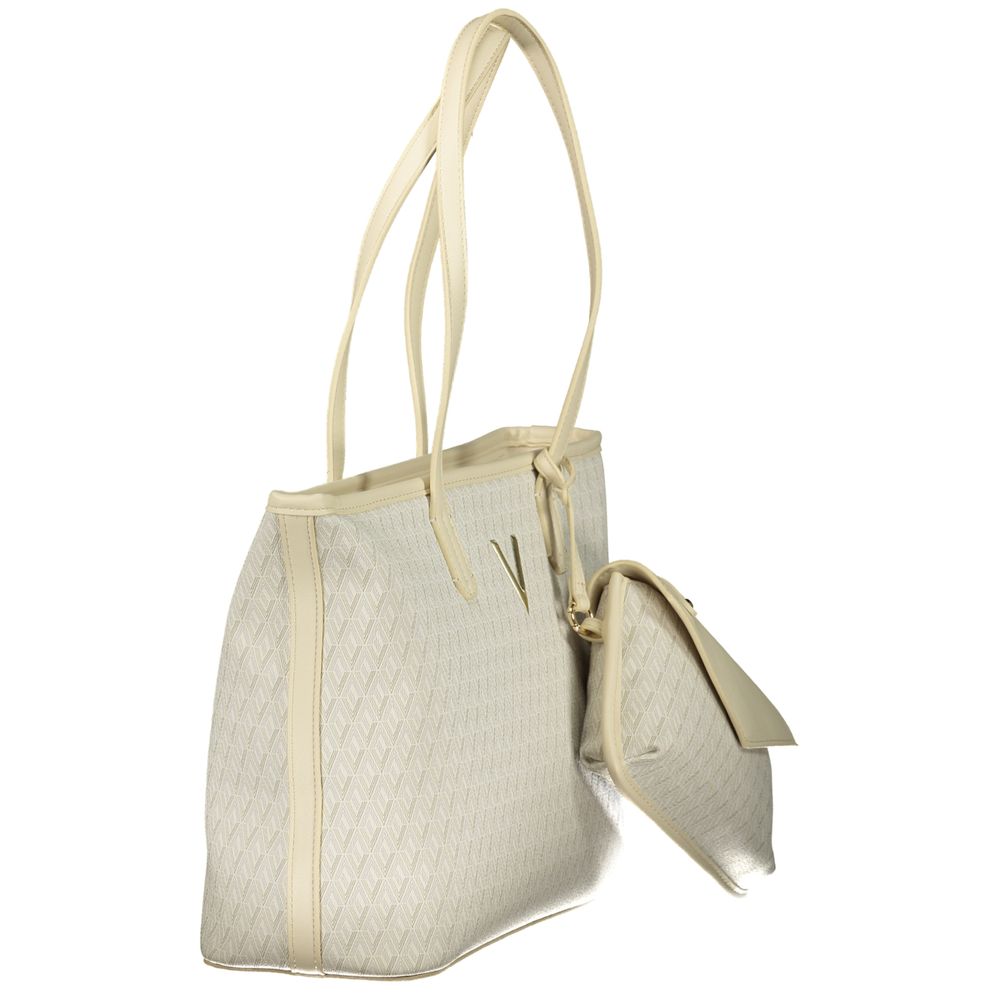 Valentino Beige Polyurethane Women's Bag with Handles and Shoulder Strap