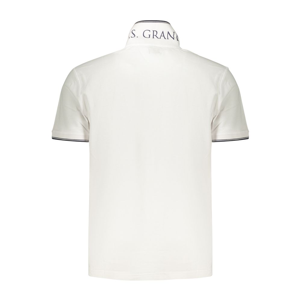 U.S. Grand White Cotton Men's Polo Shirt