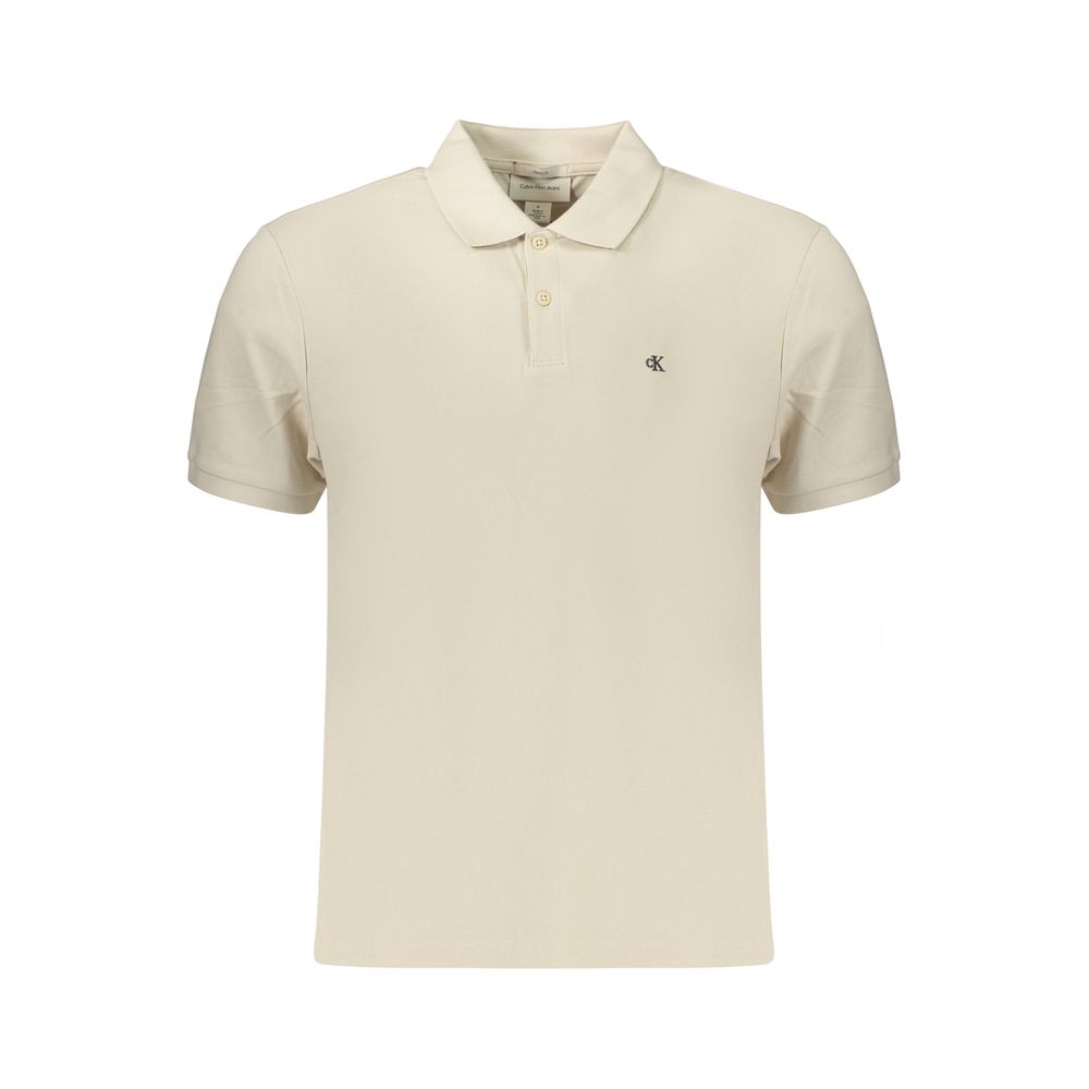 Calvin Klein Beige Cotton Mens Polo Shirt