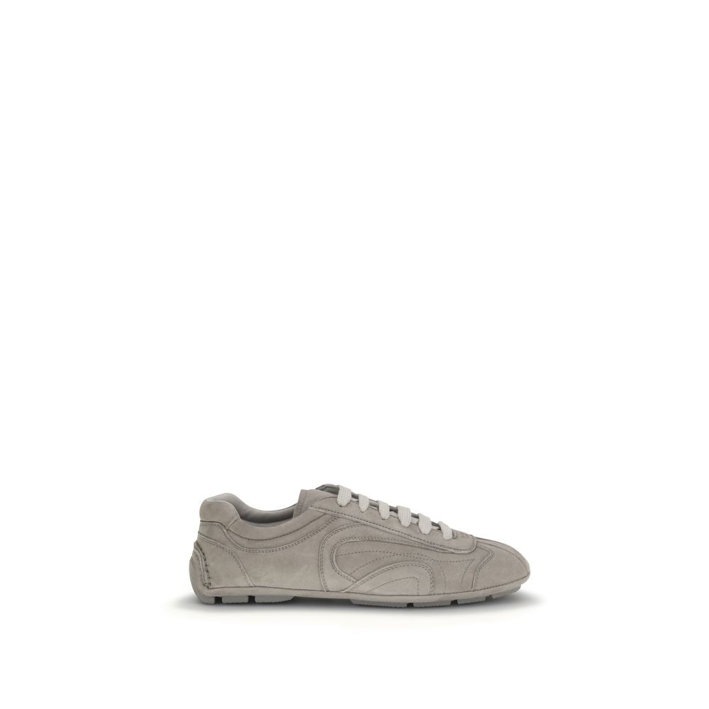 Prada Beige Calf Leather Bos Taurus Athletic Sneakers