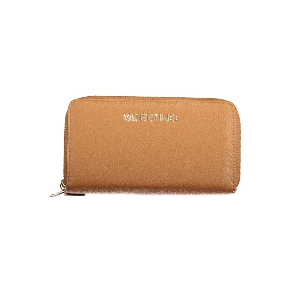 Valentino Brown Polyurethane Women's Wallet With Coin Purse and Card Spaces