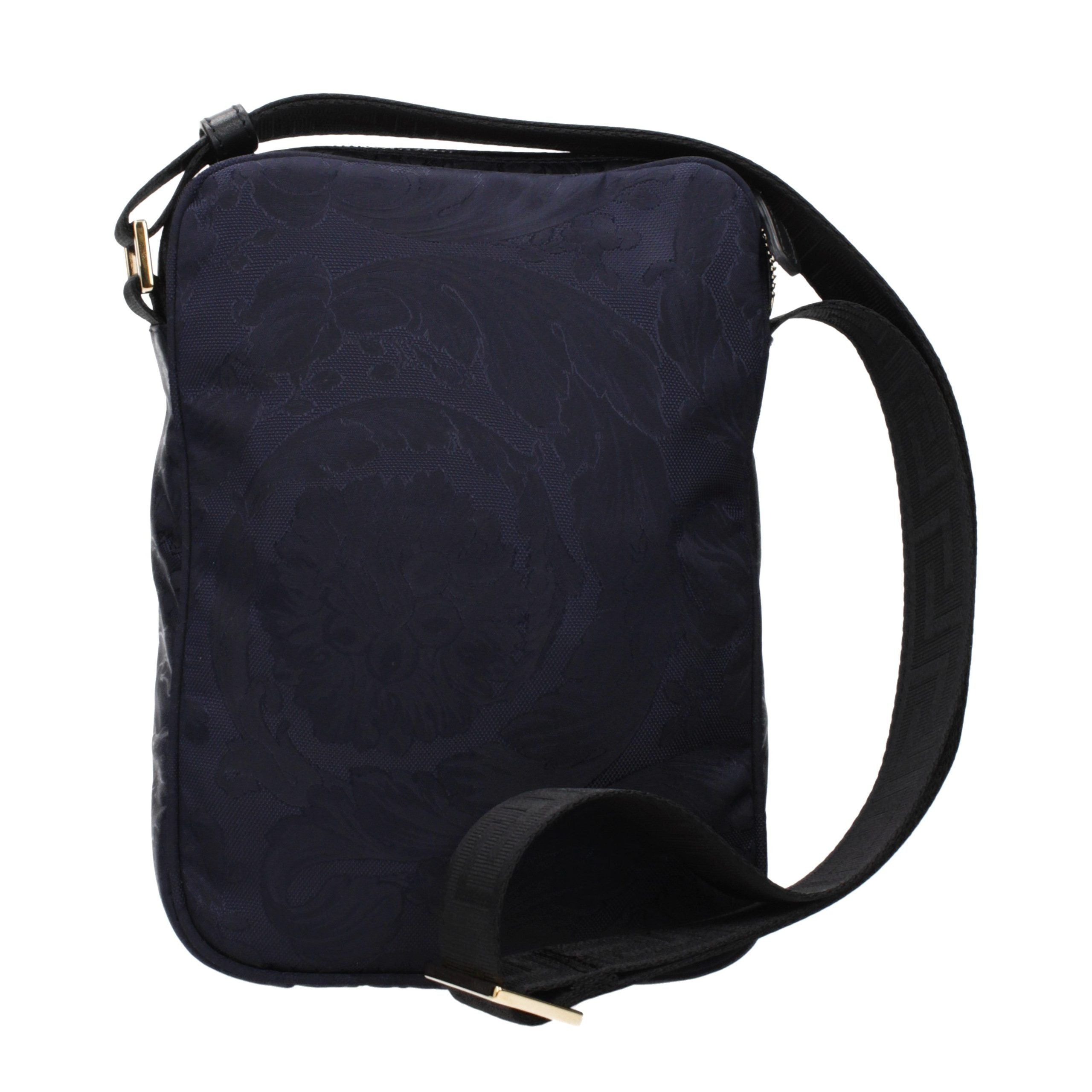 Versace Blue Fabric Crossbody Bag