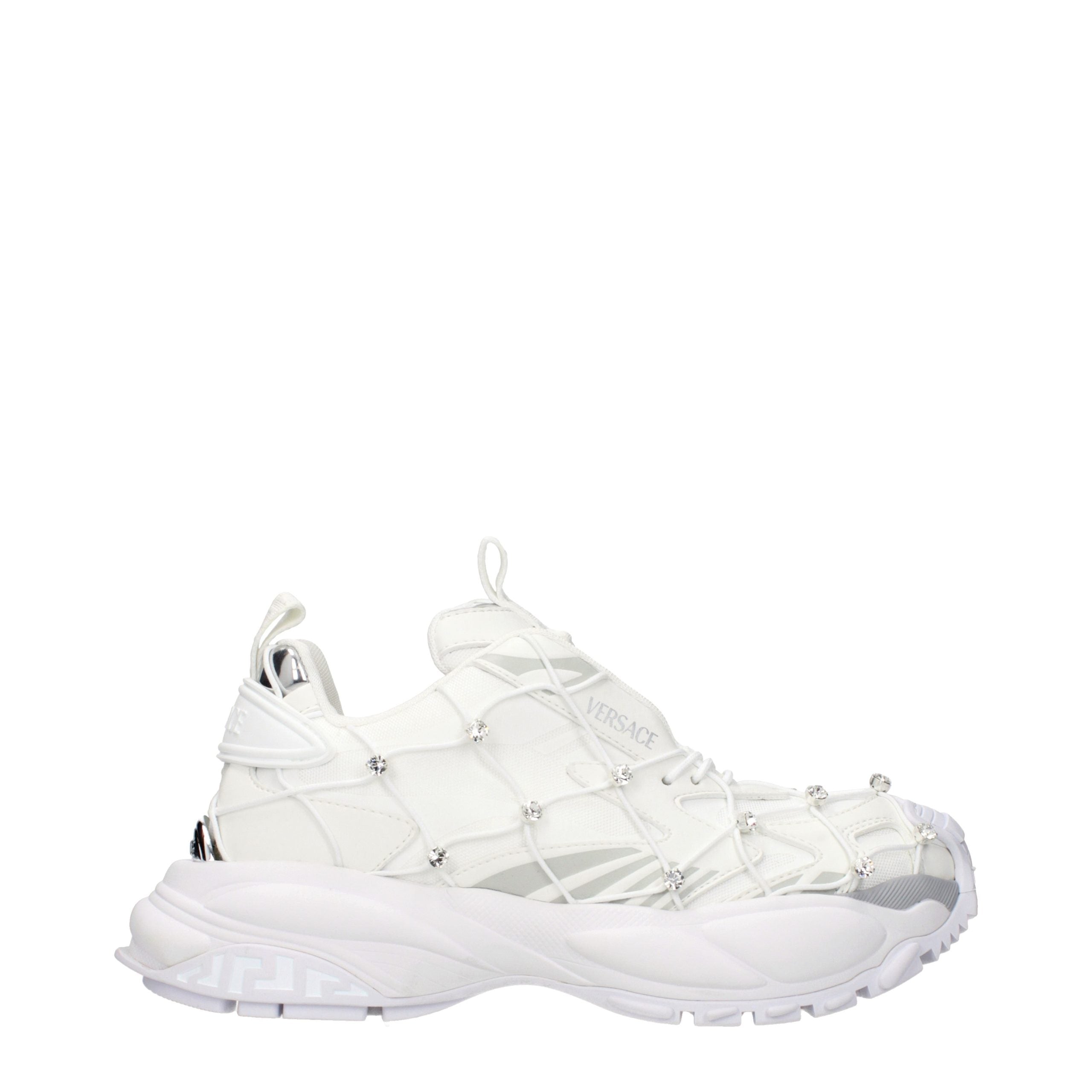 Versace White Fabric Sneakers