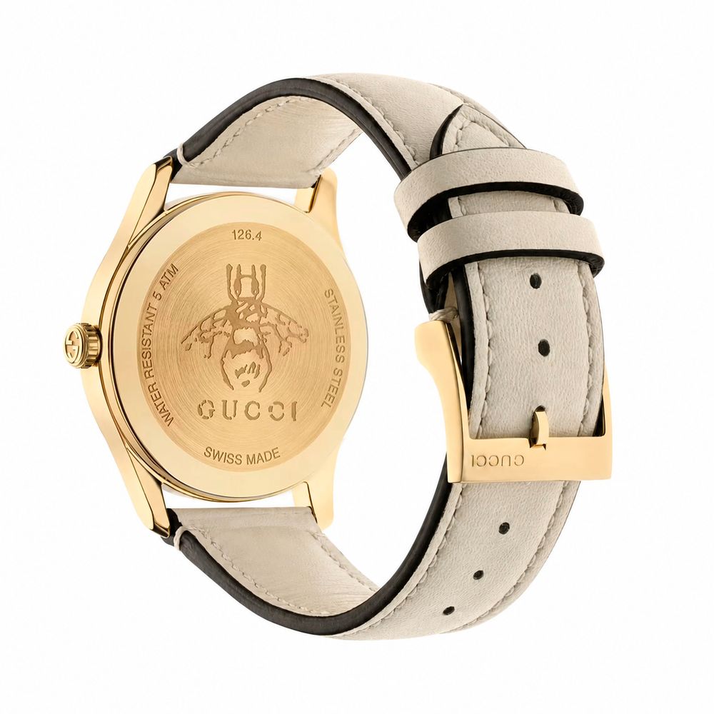 Gucci Beige Leather Dress Watch