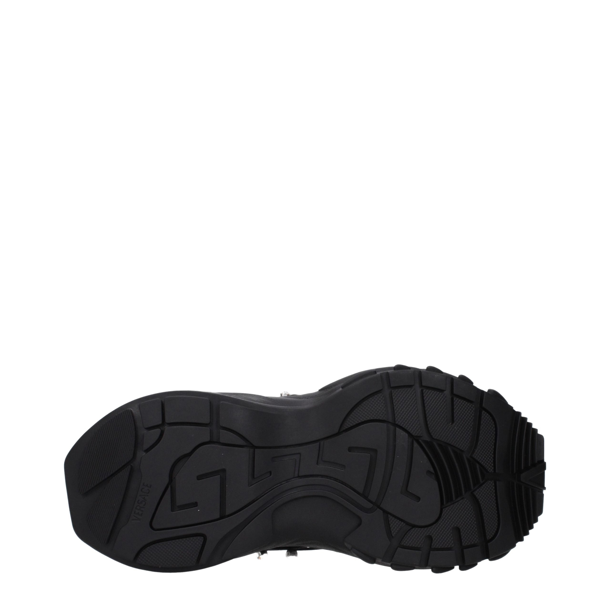 Versace Black Fabric Chunky Sneakers