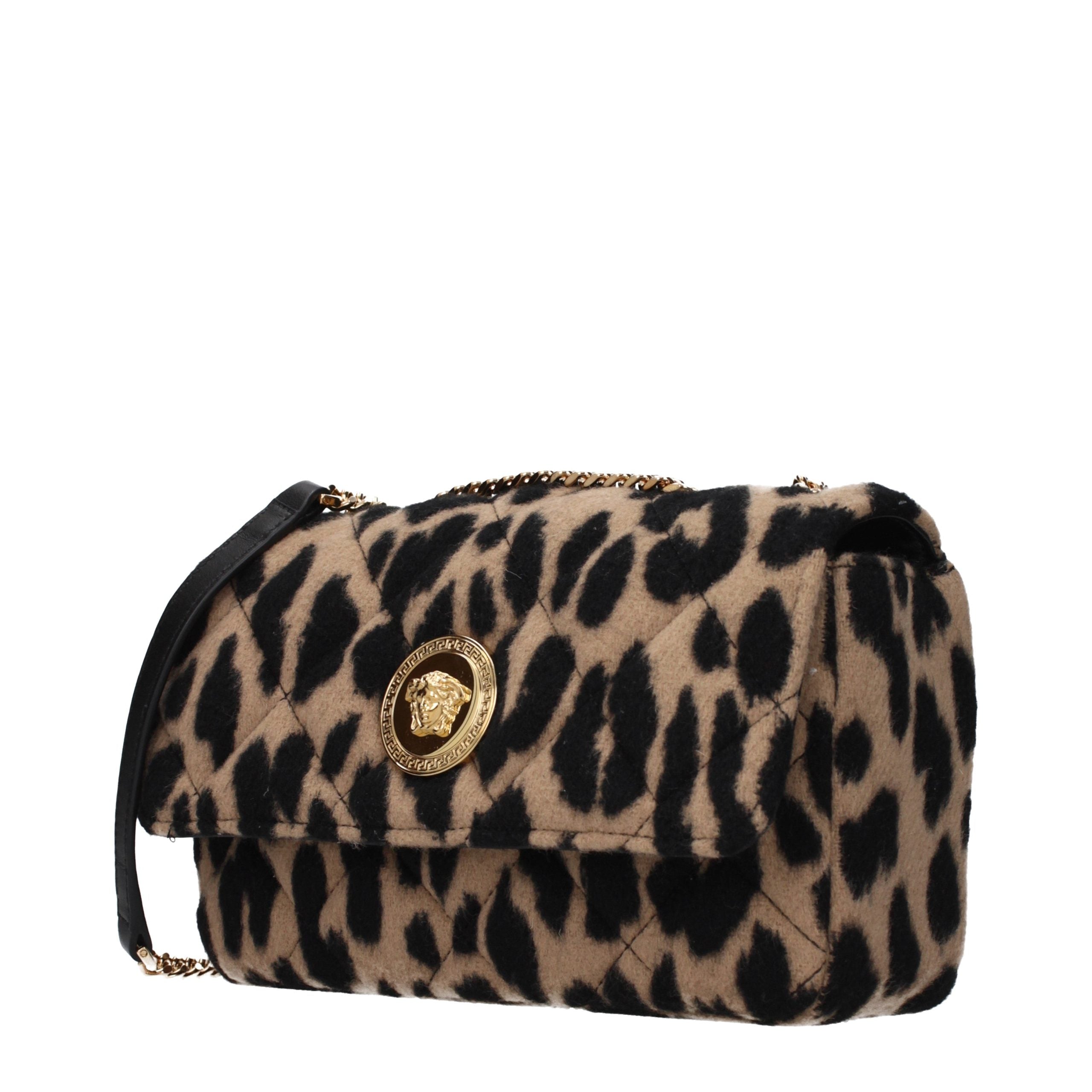 Versace Brown Wool Shoulder Bag