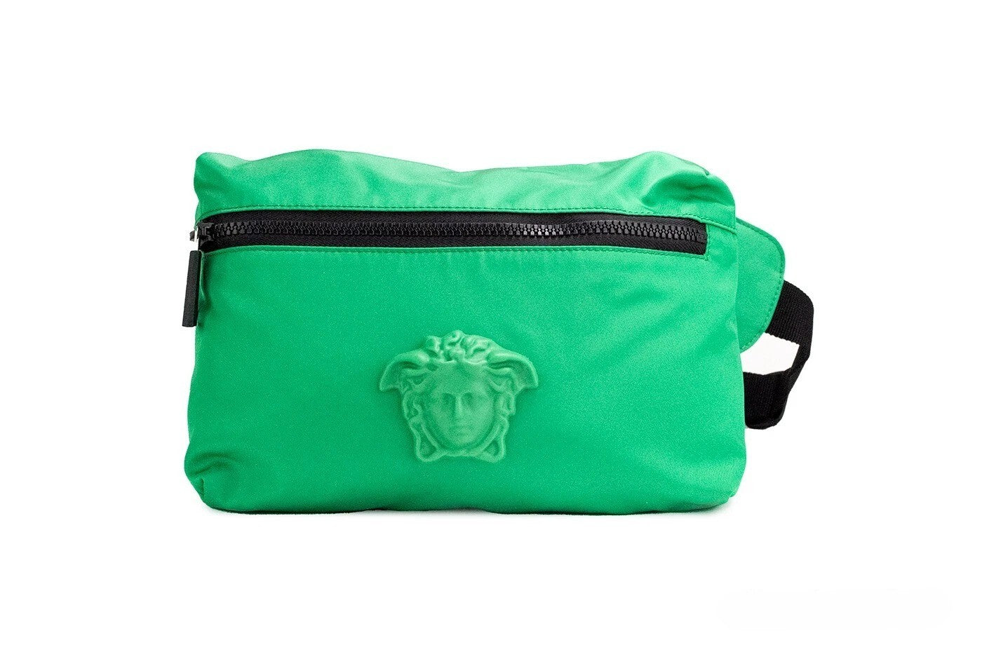 Versace Small Bright Green Nylon Matte Medusa Belt Bag Waist Fanny Pack Purse