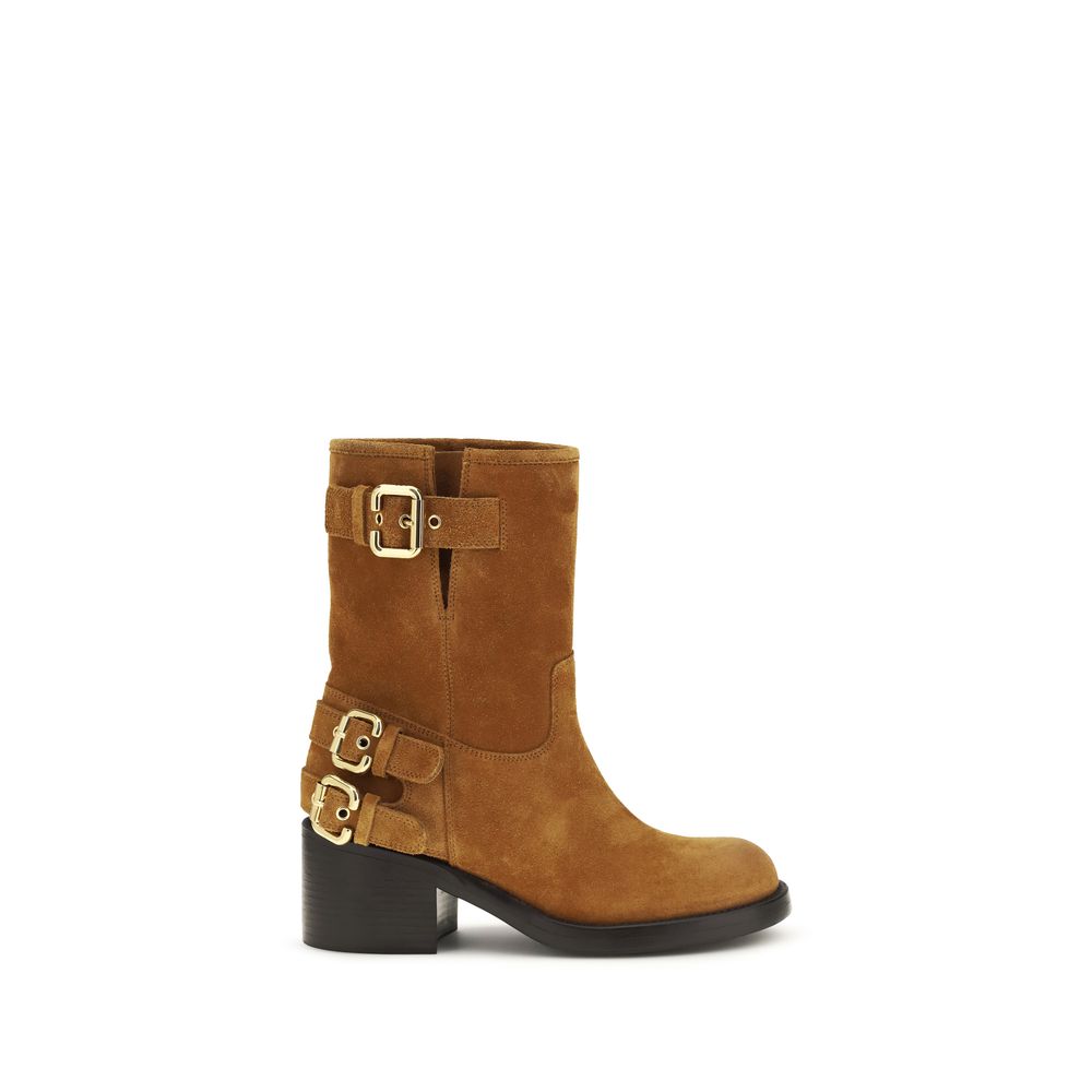 Chloé Brown Calf Leather Bos Taurus Ankle Boots