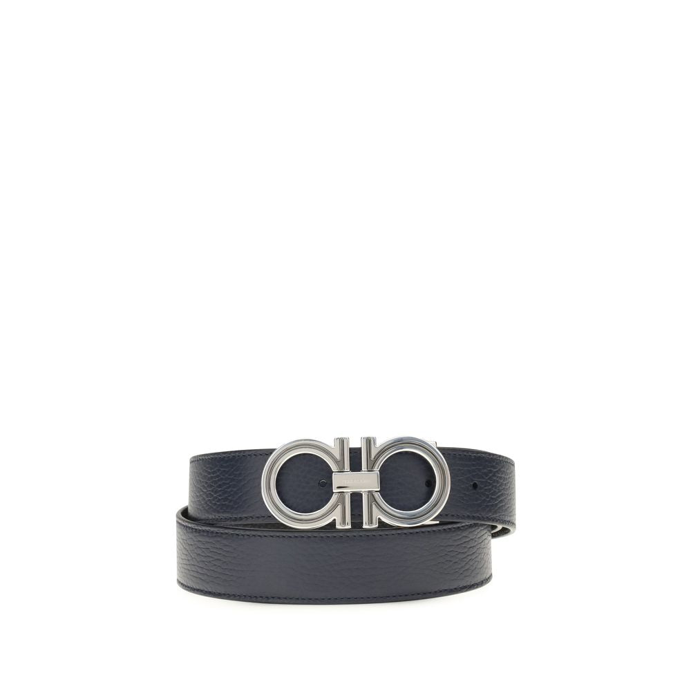 Ferragamo Blue Calf Leather Bos Taurus Belt