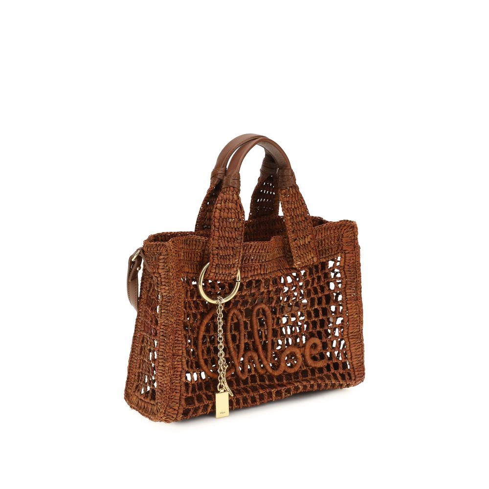 Chloé Brown Raffia Shoulder Bag