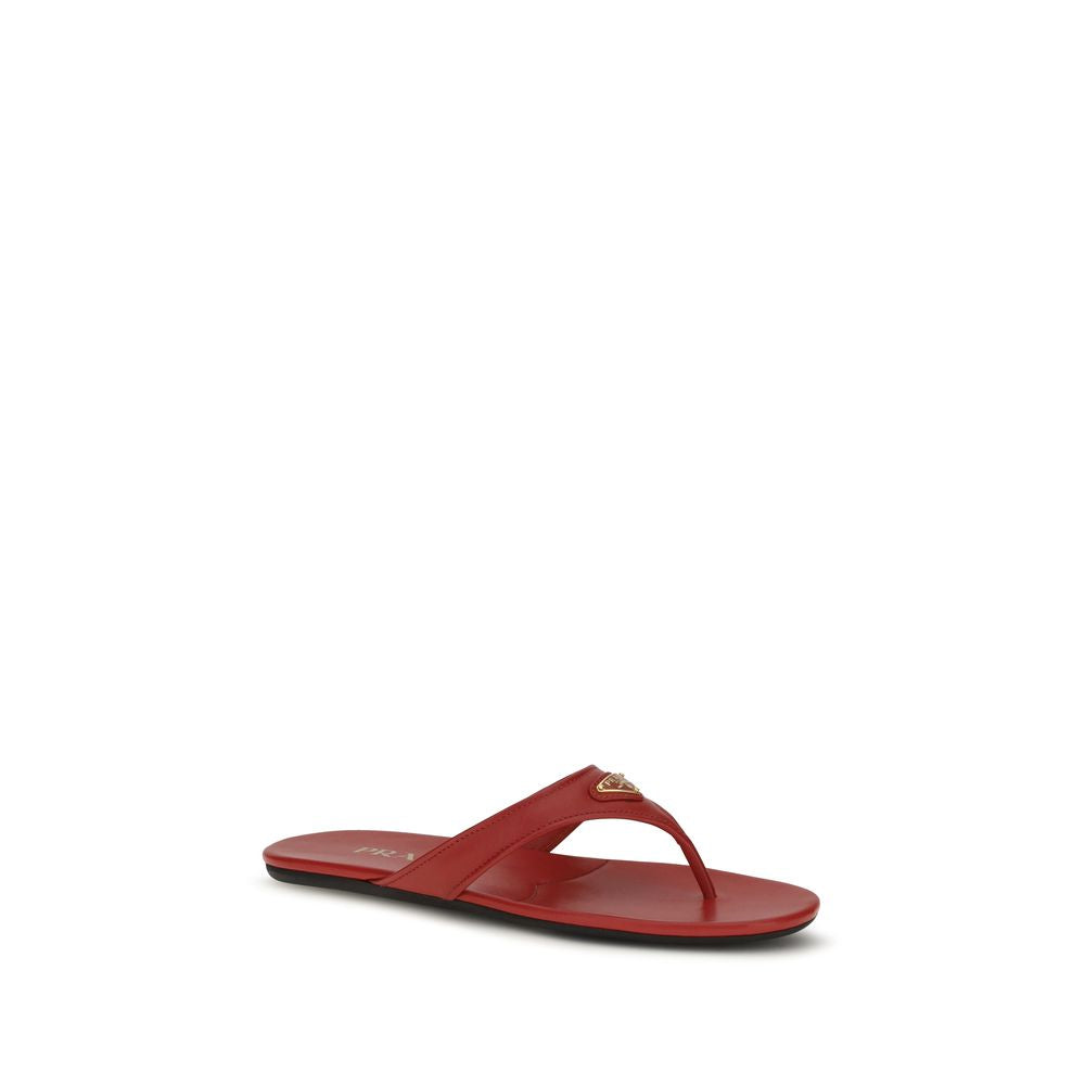 Prada Multicolor Calf Leather Bos Taurus Flat Sandals