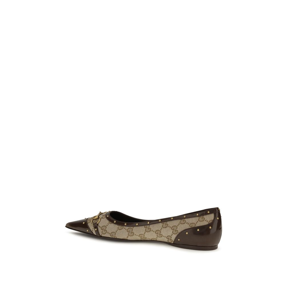 Gucci Beige Polyester Ballet Flats