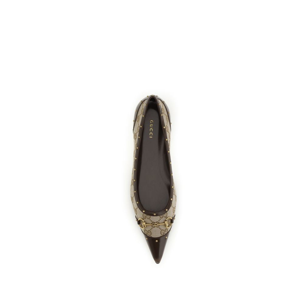 Gucci Beige Polyester Ballet Flats