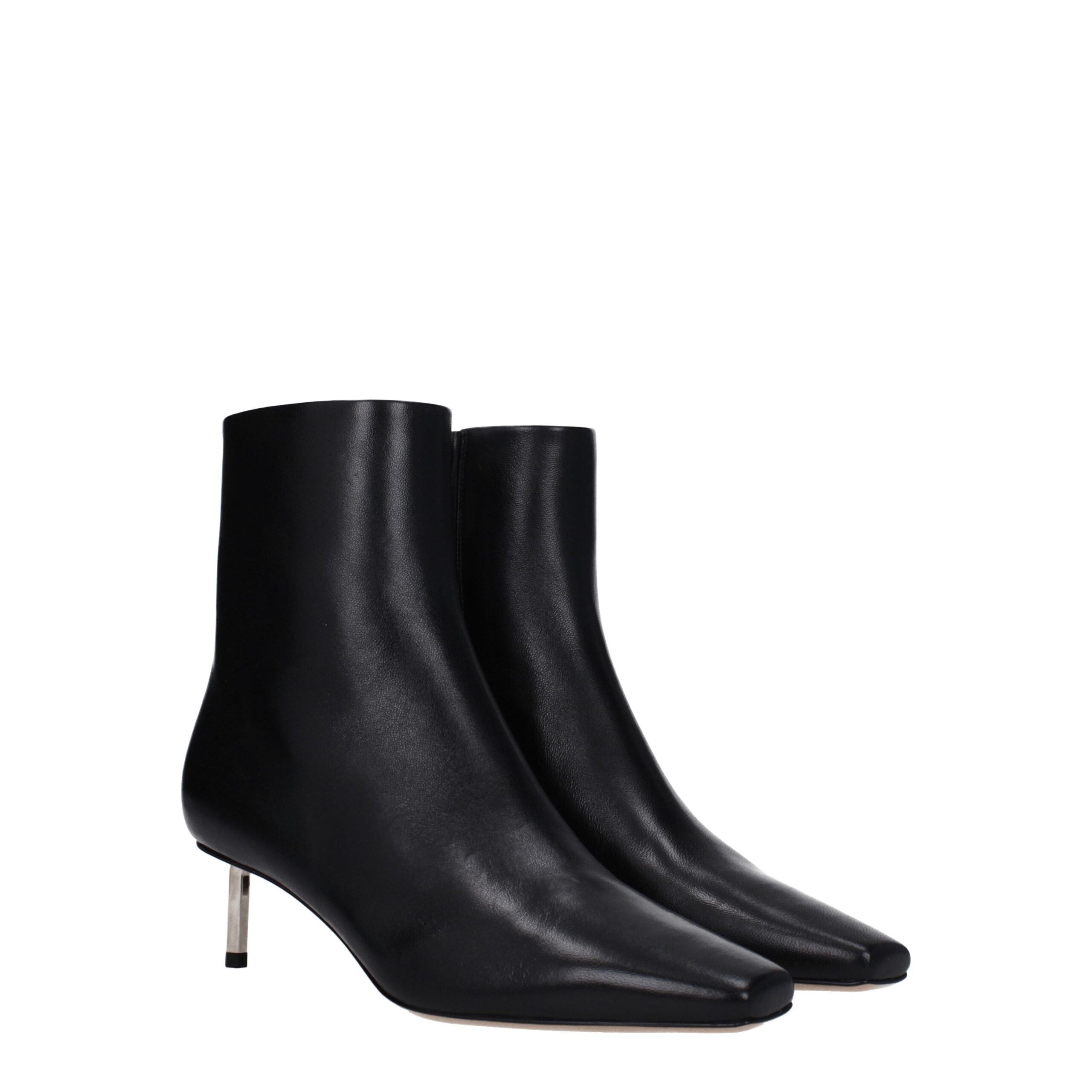 Off-White Black Leather Ankle Boots