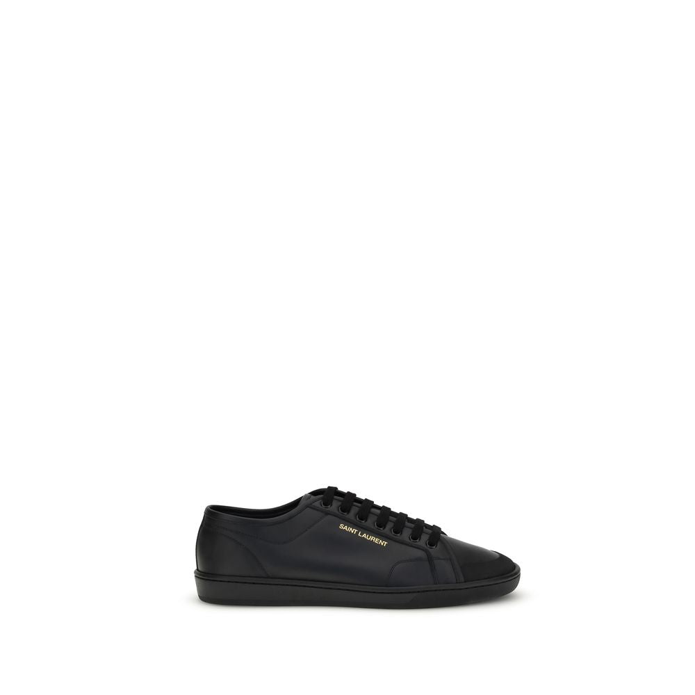 Saint Laurent Black Calf Leather Bos Taurus Sneakers
