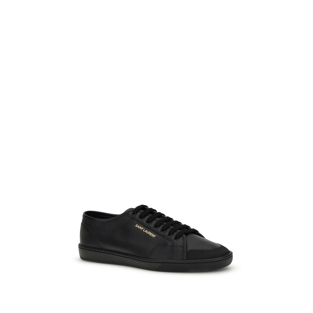 Saint Laurent Black Calf Leather Bos Taurus Sneakers