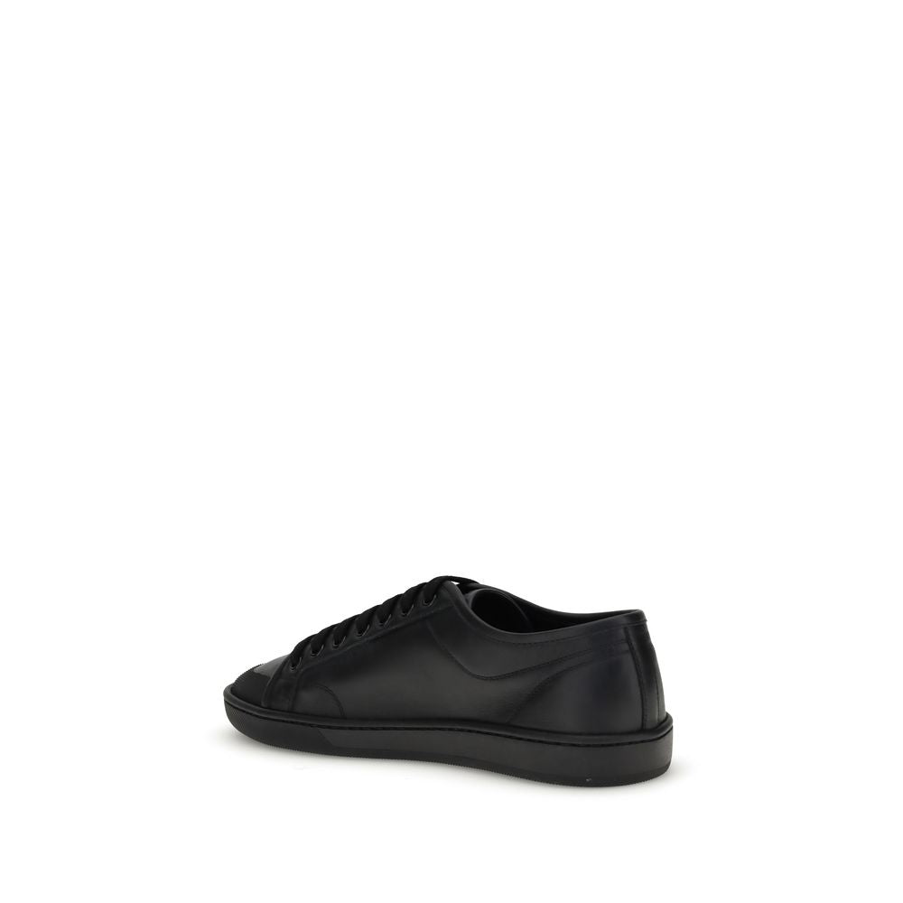 Saint Laurent Black Calf Leather Bos Taurus Sneakers