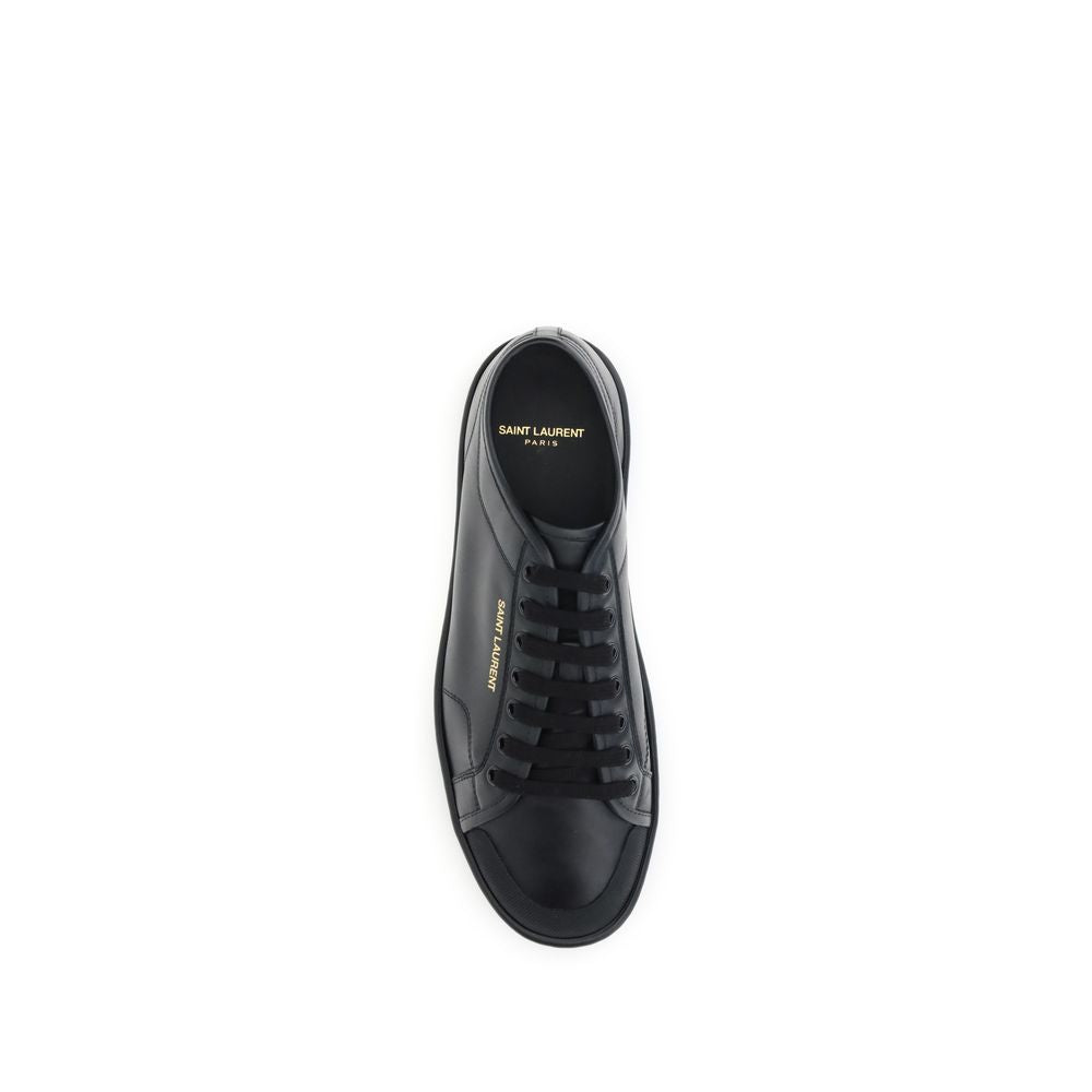 Saint Laurent Black Calf Leather Bos Taurus Sneakers