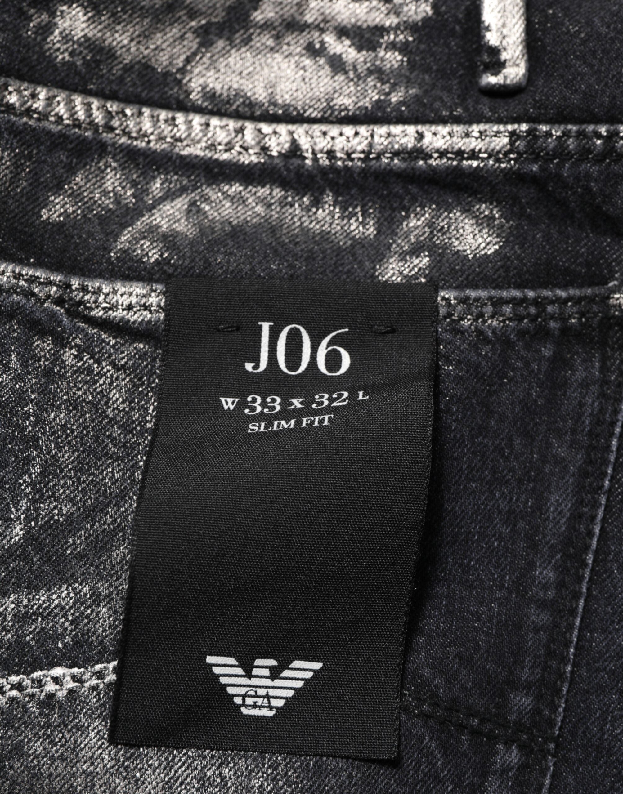 Emporio Armani Black Washed Slim Fit Men Denim Trouser Jeans