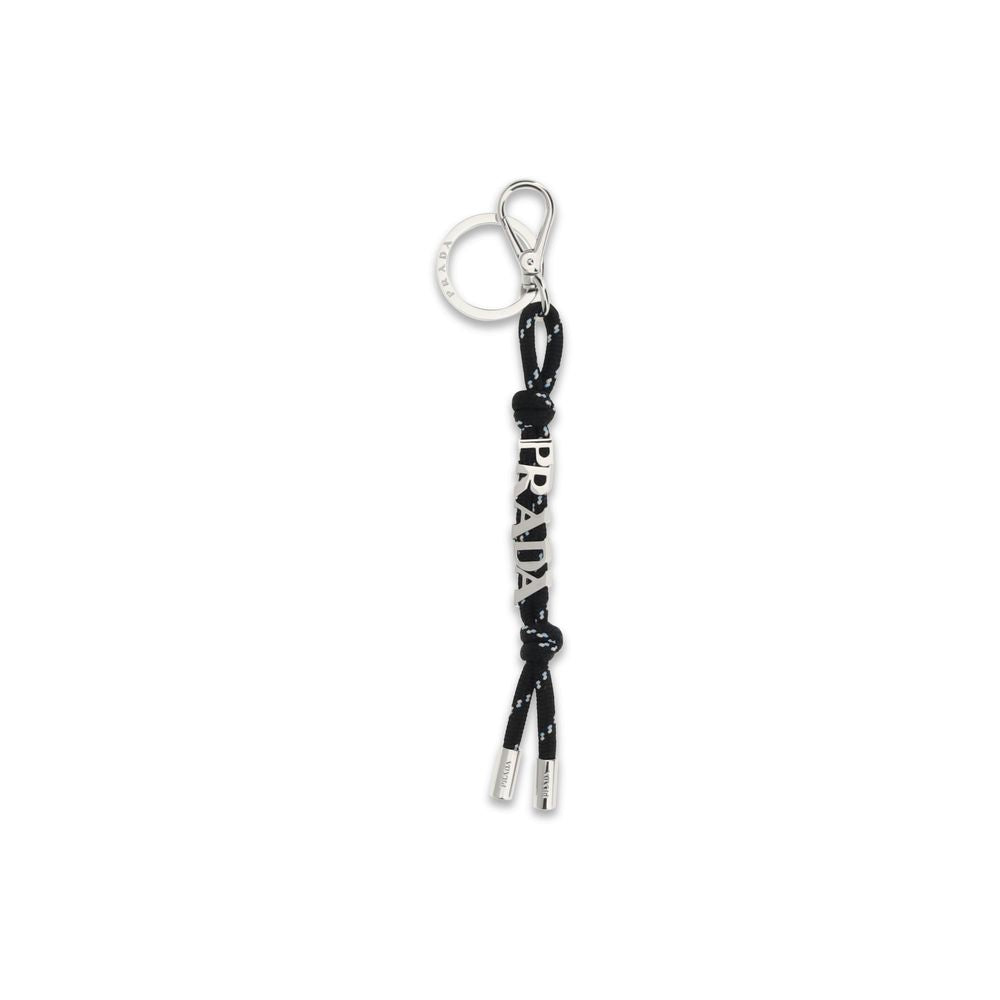 Prada Black Stainless Steel Keychain
