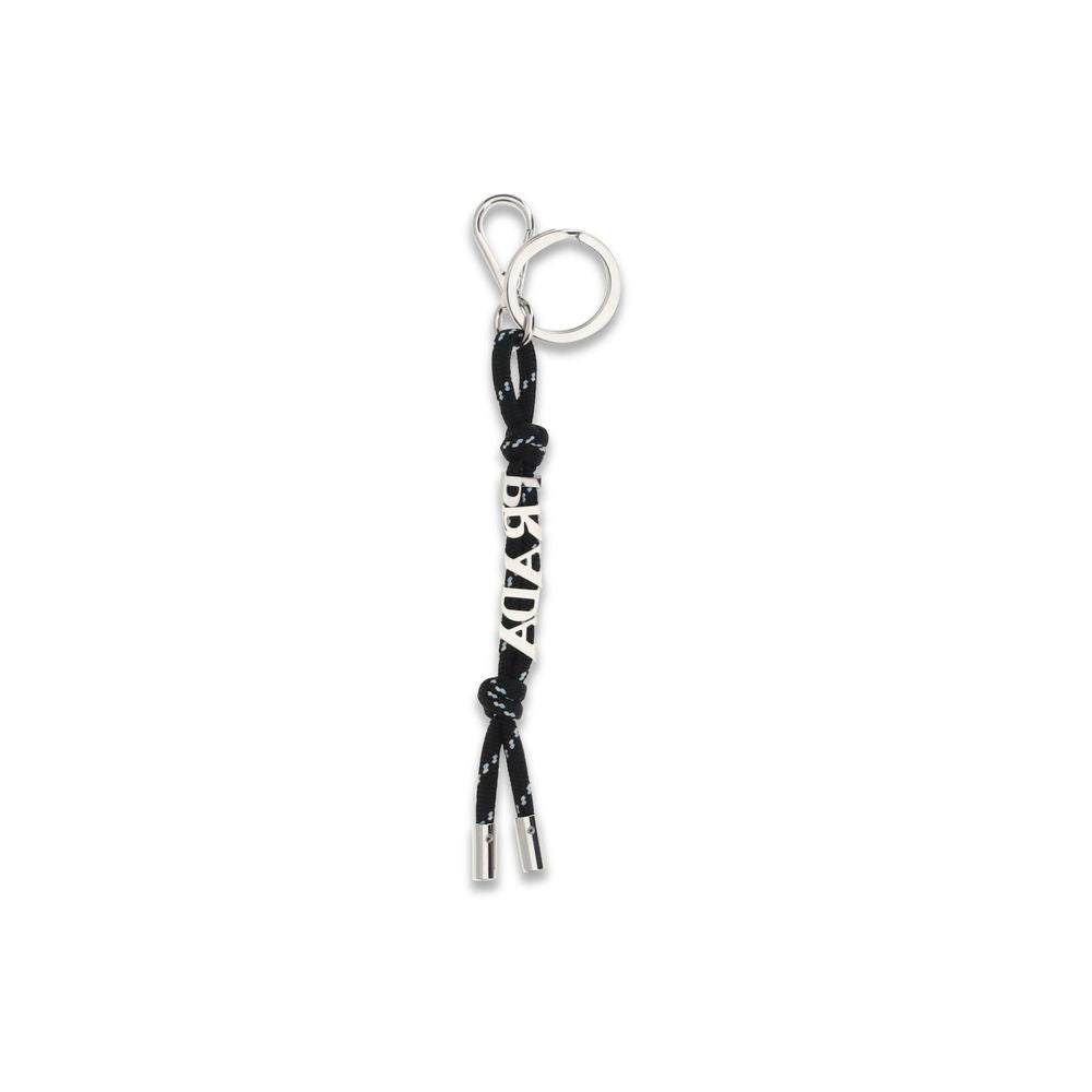 Prada Black Stainless Steel Keychain