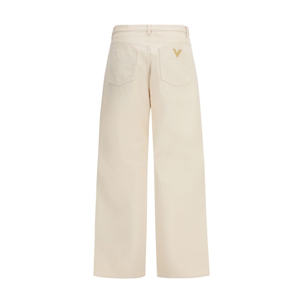 Valentino Beige Cotton Casual Pants