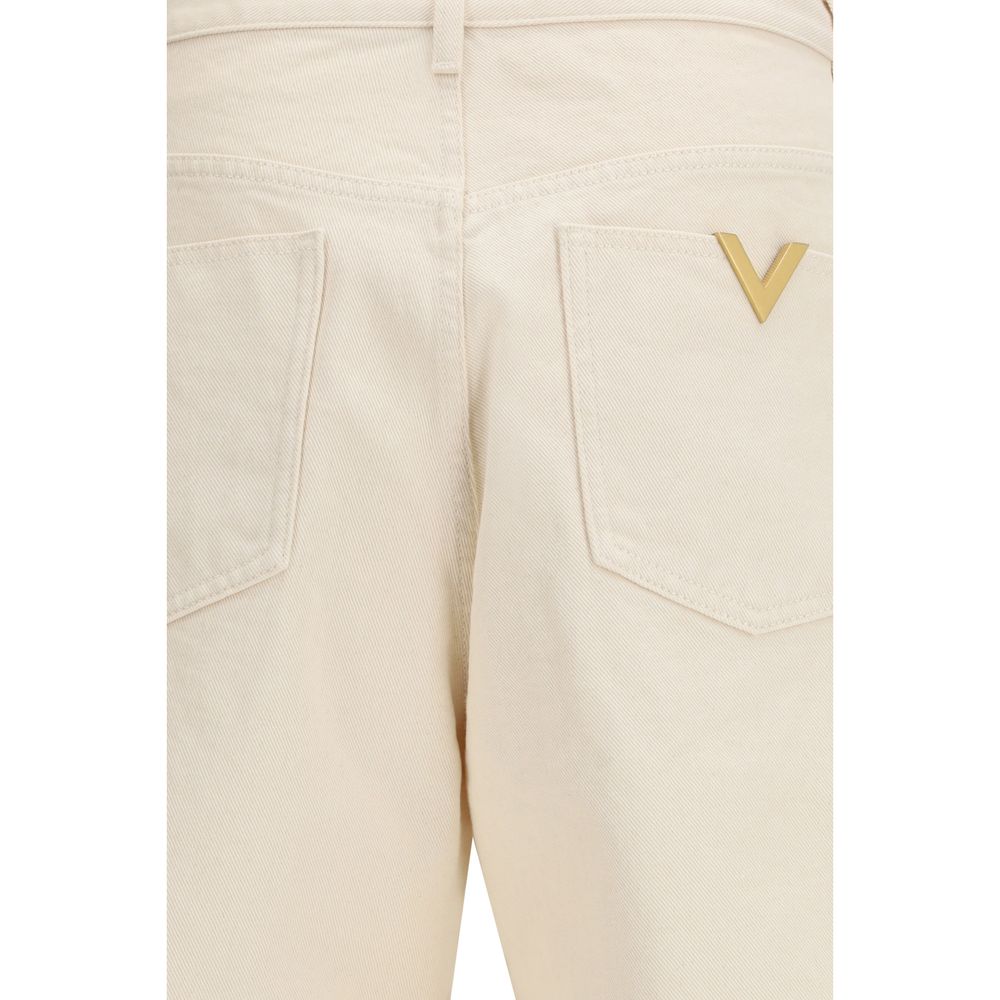 Valentino Beige Cotton Casual Pants