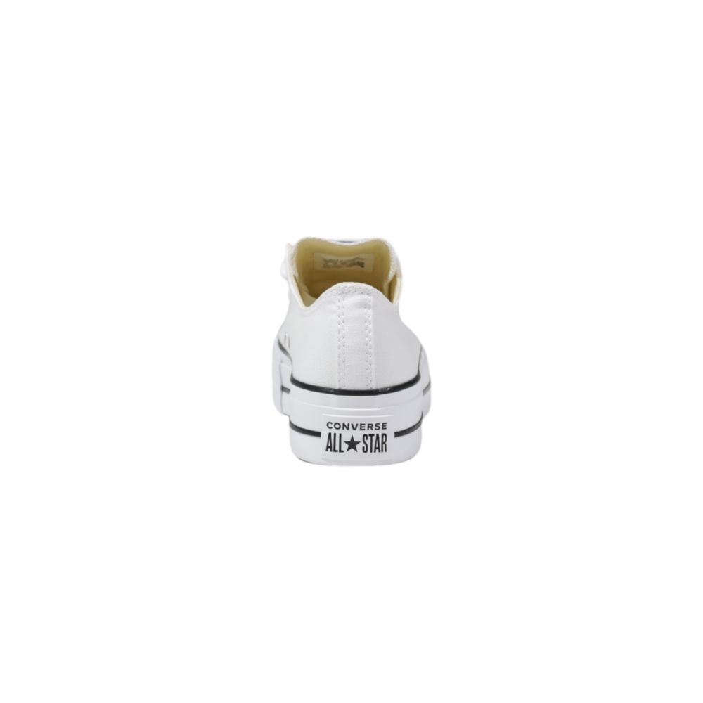 Converse White Fabric Platform Sneakers