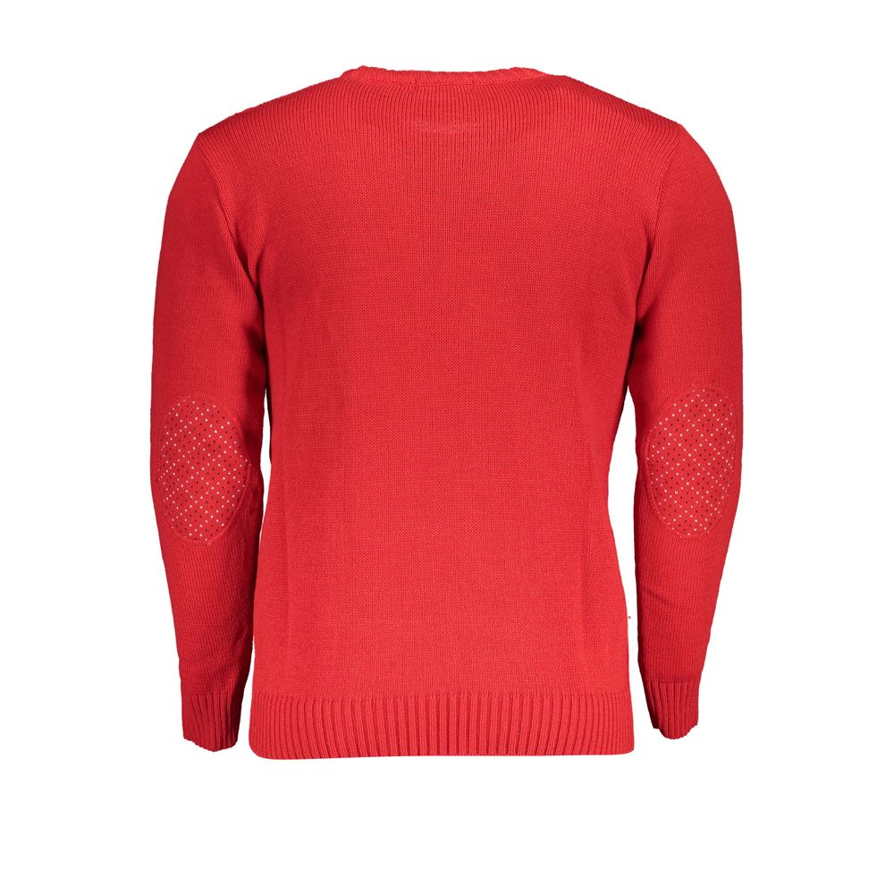 U.S. Grand Red Acrylic Men Sweater