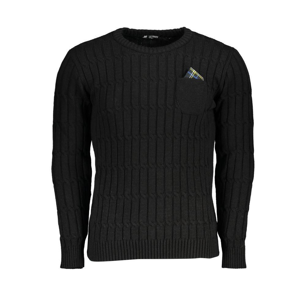 U.S. Grand Black Acrylic Men Sweater