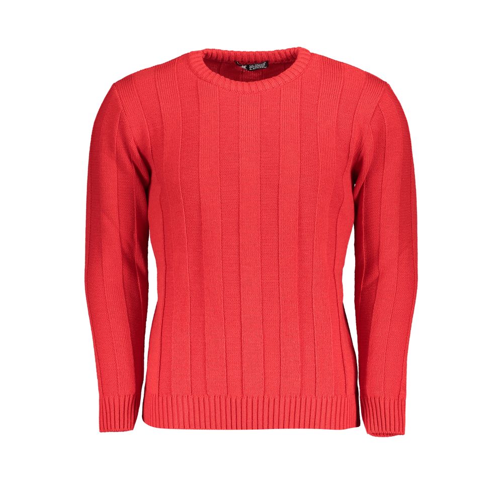 U.S. Grand Red Acrylic Men's Sweater