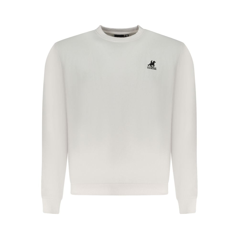 U.S. Grand White Cotton Men Sweatshirt