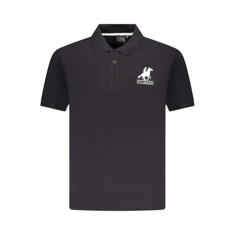 U.S. Grand Black Cotton Men Polo