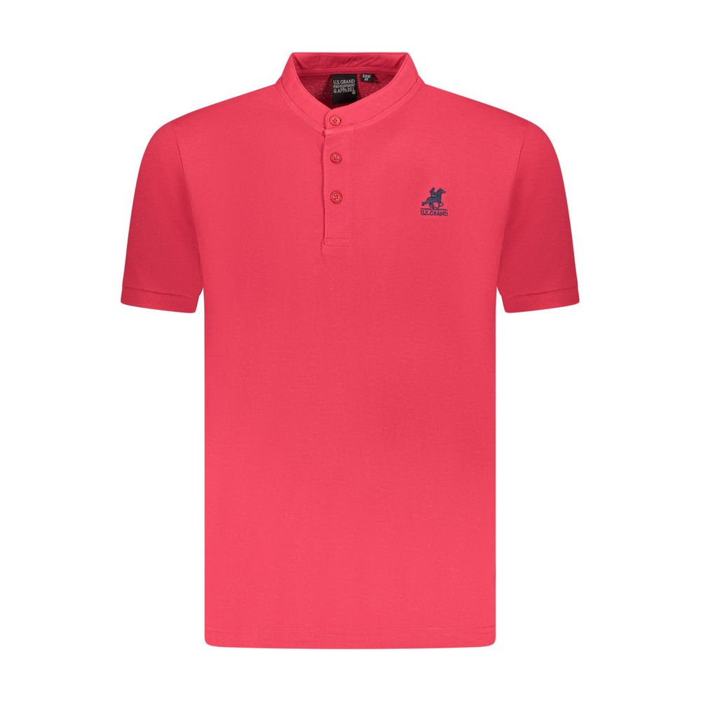 U.S. Grand Red Cotton Men Polo Shirt