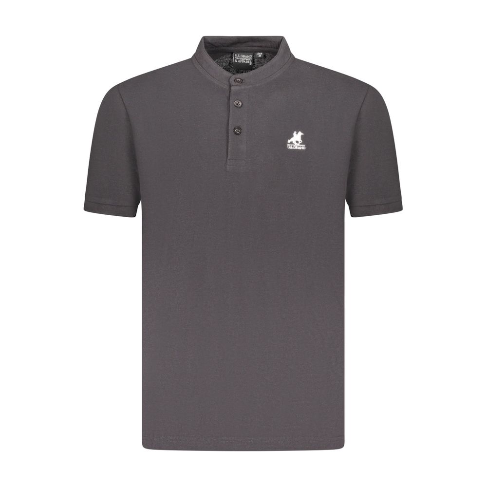 U.S. Grand Black Cotton Men Polo Shirt