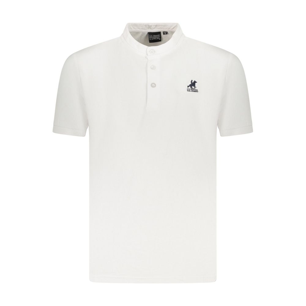 U.S. Grand White Cotton Men's Polo Shirt