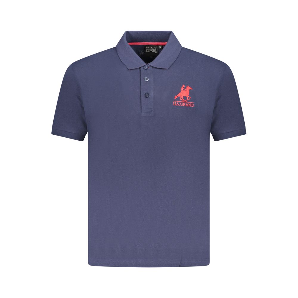 U.S. Grand Blu Cotton Men Polo