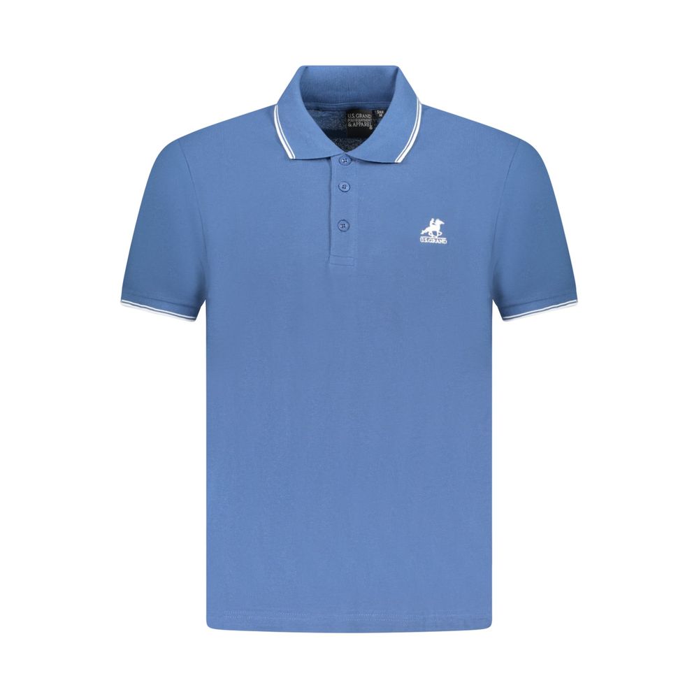 U.S. Grand Blue Cotton Men Polo Shirt