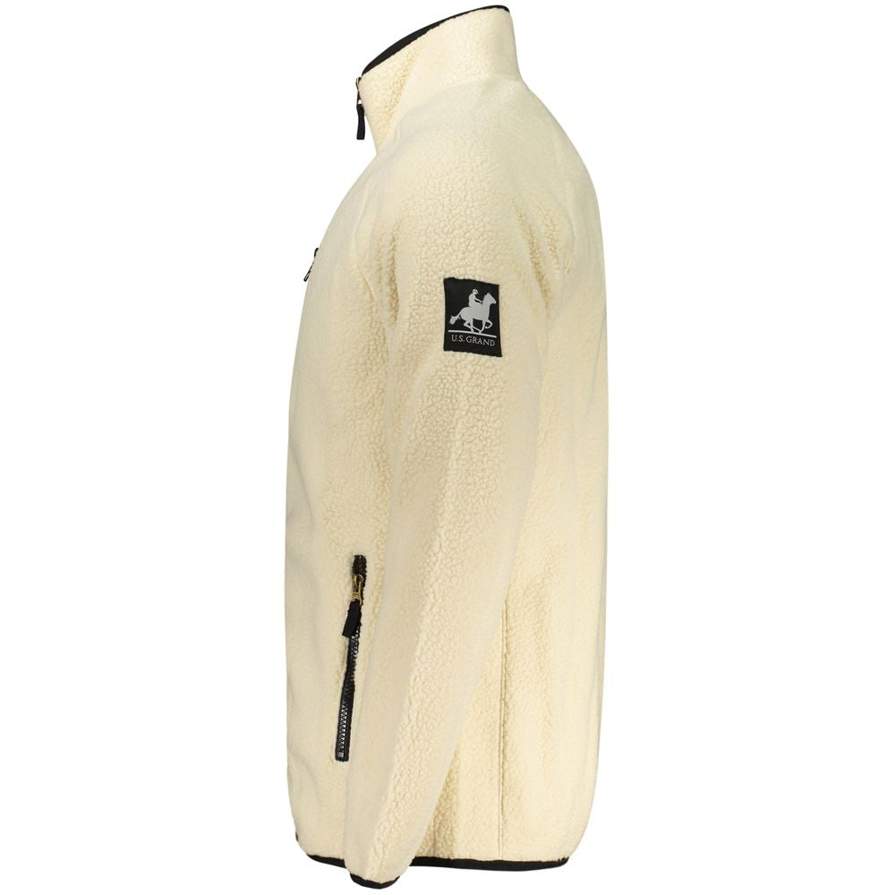 U.S. Grand White Polyester Men Sweatshirt